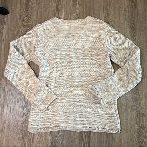 Coldwater Creek Sweater Beige Striped Sz M (10-12) 100% Cotton Old Money Classic - Picture 7 of 8